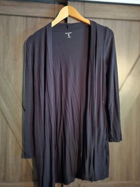 Amazon Essentials Black Open-Front Blazer-Style Cardigan